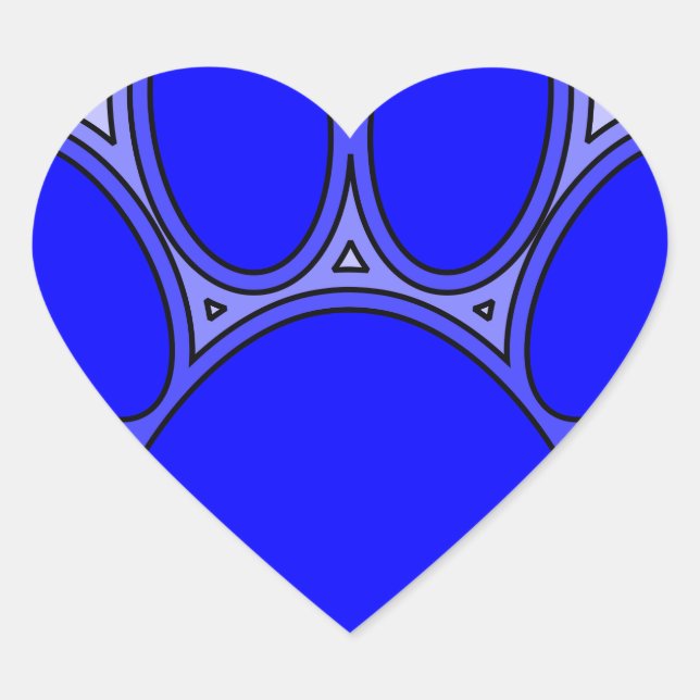 Sticker Cœur Chien Paw En Bleu Avec Contours (Devant)