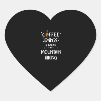 Sticker Cœur chiens de café & VTT downhill bike