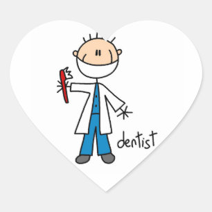 Sticker Cœur Chiffre de bâton de dentiste