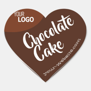 Sticker Cœur Chocolat Brown Argent Cadre Logo Modèle Cuisine