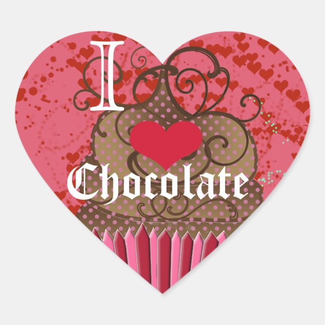 Sticker Cœur Chocolat du coeur - J'aime le chocolat (Devant)