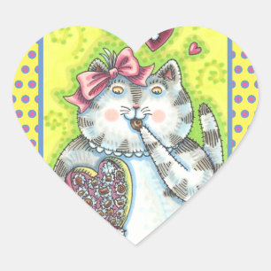 STICKER CŒUR CHOCOLATS DE L'ADMIRATEUR SECRET DE KITTEN, VALENT