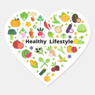 Sticker Cœur choix de mode de vie sain exercice