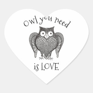 Sticker Cœur Chouette dont vous avez besoin