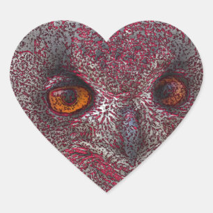 Sticker Cœur Chouette éthérée