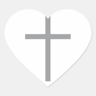Sticker Cœur Christian Cross Silver
