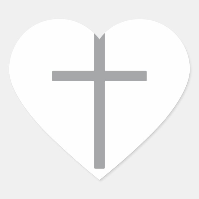 Sticker Cœur Christian Cross Silver (Devant)