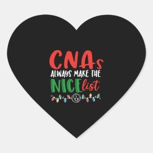 Sticker Cœur Christmas CNA cnas always make nice list