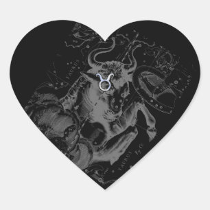 Sticker Cœur Chrome comme Taurus Zodiac Connexion Hevelius