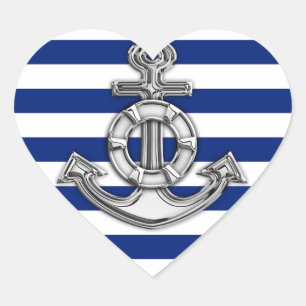 Sticker Cœur Chrome Style Lifesaver sur les bandes Nautiques