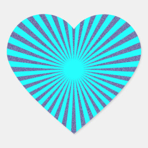 Sticker Cœur Cible Turquoise -