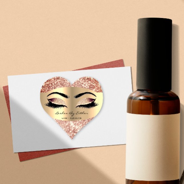 Sticker Cœur Cierra Parties scintillant Rose Gold Lash Nettoyan (Cierra Glitter Rose Gold Lash Cleaner Heart Makeup Heart Sticker)