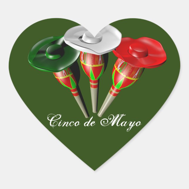 Sticker Cœur Cinco de mayo, fiesta mexicaine (Devant)