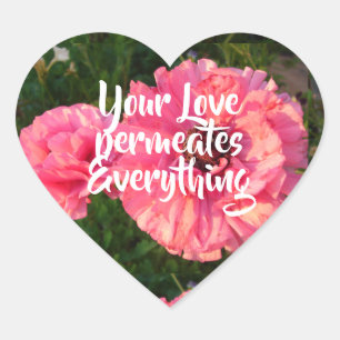 Sticker Cœur Citation d'amour rose inspirationnelle Floral Flow