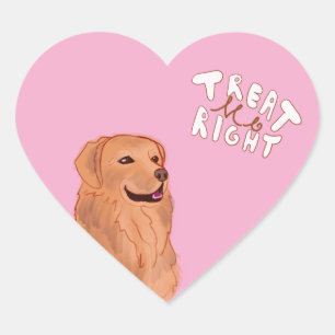 Sticker Cœur Citation de chien de dessin mignon