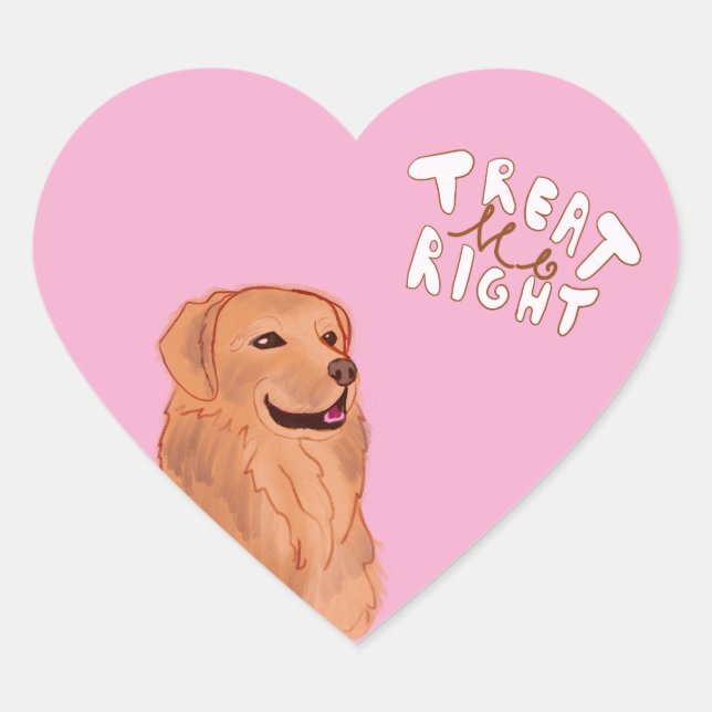 Sticker Cœur Citation de chien de dessin mignon (Devant)
