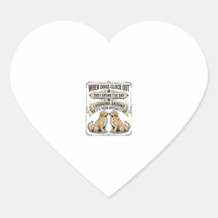 Sticker Cœur Citation de chien drôle Gravure vintage Chiens par