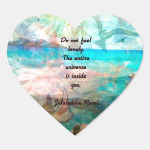 Sticker Cœur Citation De Rumi Inspiration Sur L'Univers