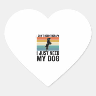Sticker Cœur Citation de thérapie pour amateur de chiens Design