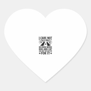 Sticker Cœur Citation Religion Chien Chat Vintage Design Amoure