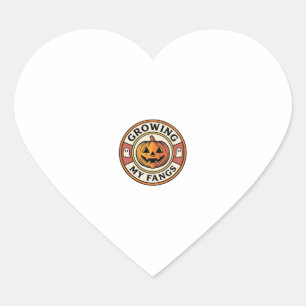 Sticker Cœur Citrouille d'Halloween Faisant Pousser Mes Crocs B