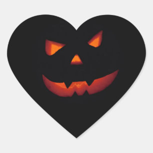 Sticker Cœur Citrouille Halloween 001