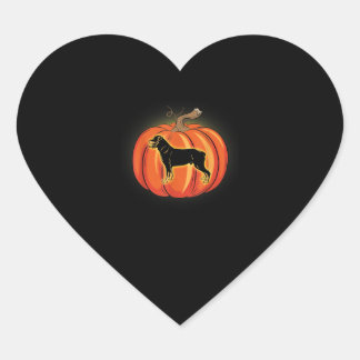 Sticker Cœur citrouille halloween costume amoureux des chiens