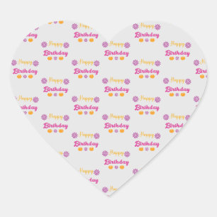 Sticker Cœur Citrouille Joyeux anniversaire
