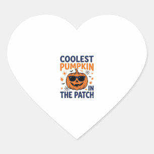 Sticker Cœur Citrouille la plus cool du patch Halloween Shirt_1