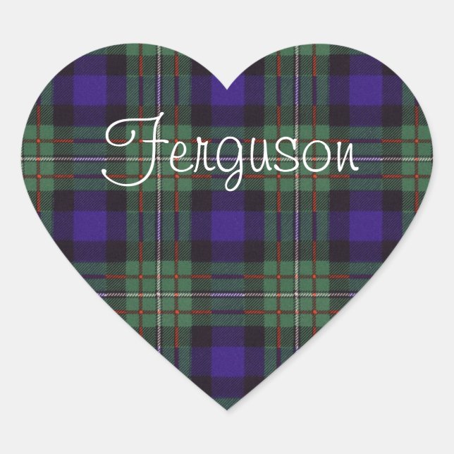 Sticker Cœur Clan de Ferguson Tartan écossais plaid (Devant)