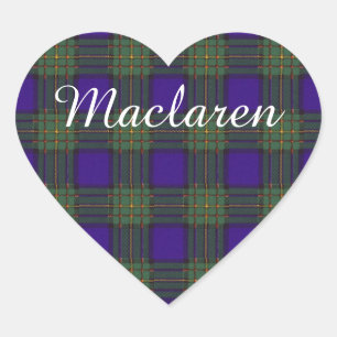 Sticker Cœur Clan Maclaren Plaid Scottish tartan