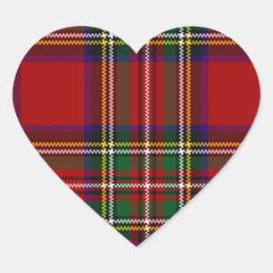 Sticker Cœur Clan PixDezines stewart tartan
