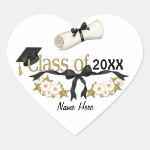 Sticker Cœur Classy Graduation Floral