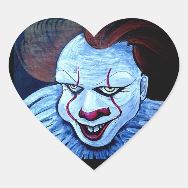 Sticker Cœur Clown : Mal (Devant)