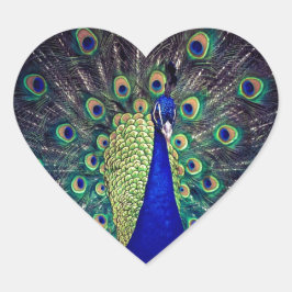 Sticker Cœur Cobalt Blue Peacock