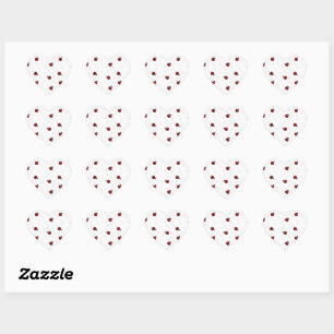 Sticker Cœur Coccinelle Rouge Coléoptère Insecte Amant Cœurs No
