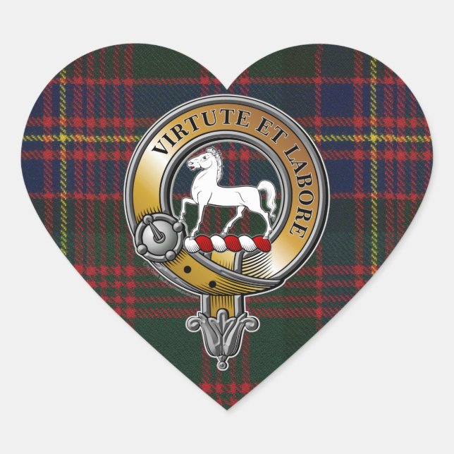 Sticker Cœur Cochrane Tartan & Badge (Devant)