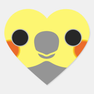 Sticker Cœur Cockatiel mâle normal