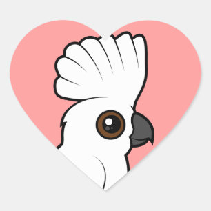 Sticker Cœur Cockatoo parapluie (élevé)