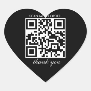 Sticker Cœur Code QR de remerciement Boutique de shopping Entre