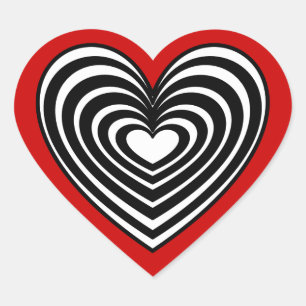 Sticker Cœur Coeur à carreaux noir et blanc