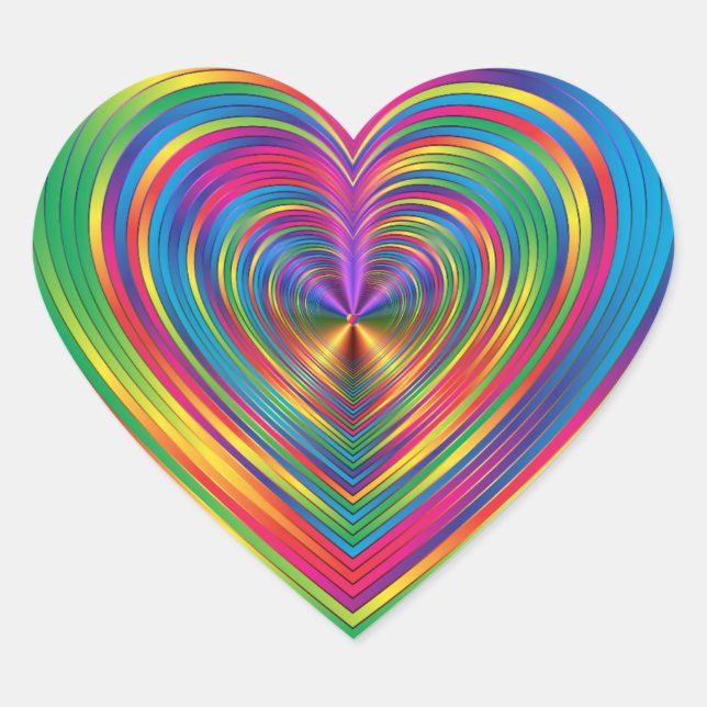 Sticker Cœur Coeur arc-en-ciel (Devant)