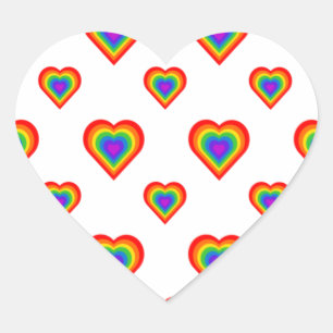 Sticker Cœur Coeur arc-en-ciel