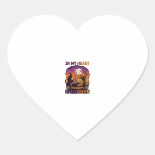 Sticker Cœur Coeur C'est toujours Halloween Sorcière Chaudron A