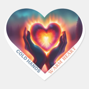 Sticker Cœur Coeur chaud des mains froides
