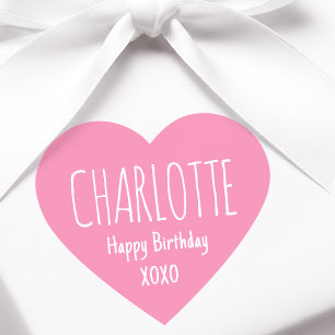 Sticker Cœur Cœur d'amour mignon Texte personnalisé Nom Rose An