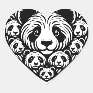 Sticker Cœur Coeur d'amour Panda