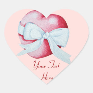 Sticker Cœur coeur d'amour rouge romantique et arc blanc