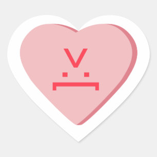 Sticker Cœur Coeur de bonbons - Visage diabolique