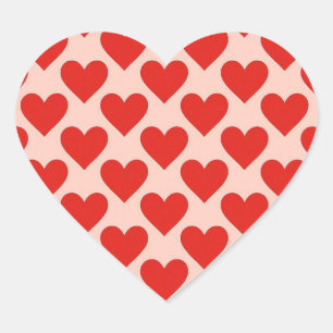 Sticker Cœur Cœur de la Saint-Valentin traditionnel rouge